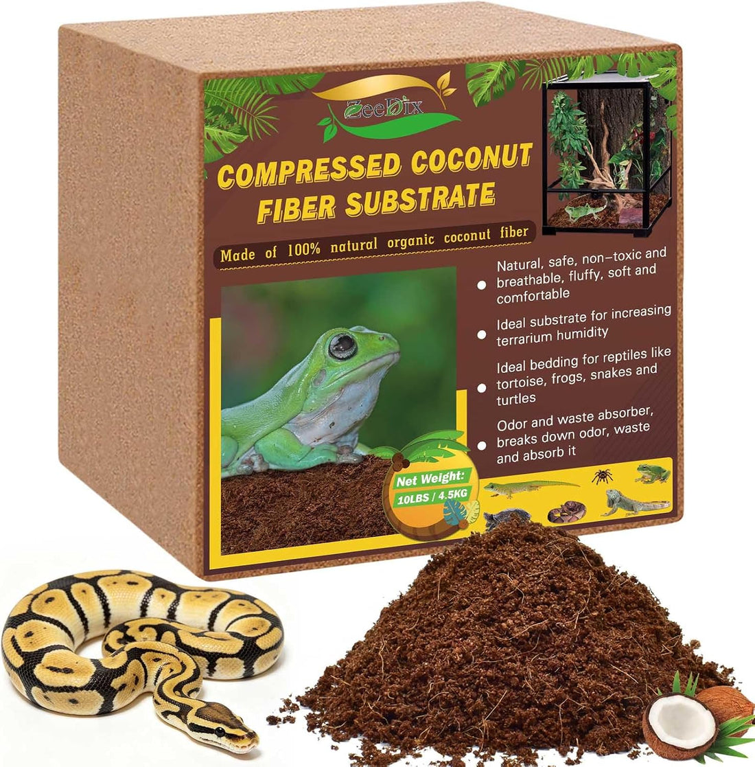 ZeeDix 2 Pack Coconut Fiber Substrate