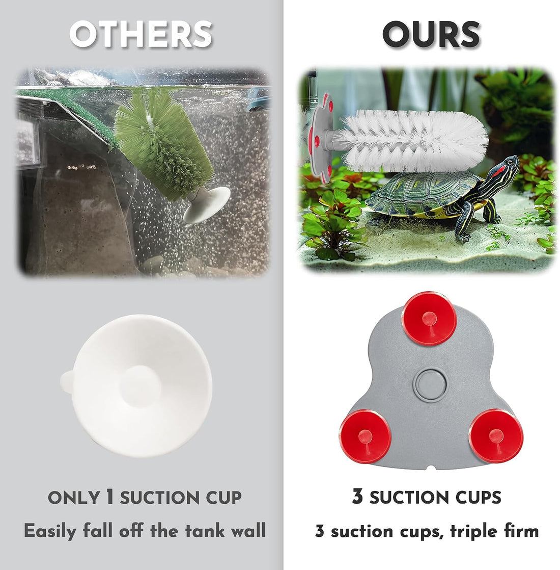 Turtle Brush with Suction Cup, Aquatic Turtle Tank Accessories