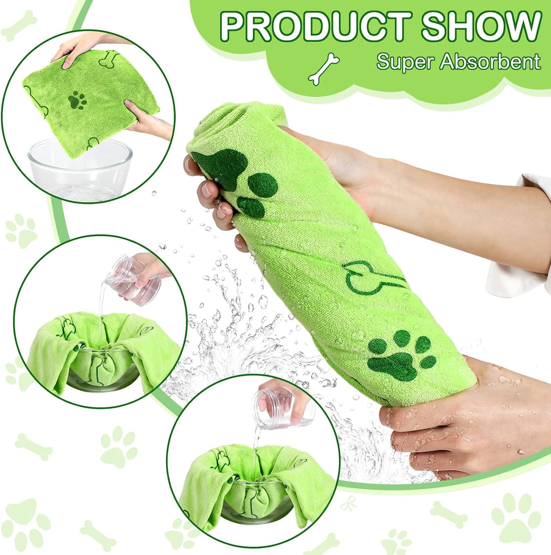 Chumia 8 Pcs Dog Towel for Drying
