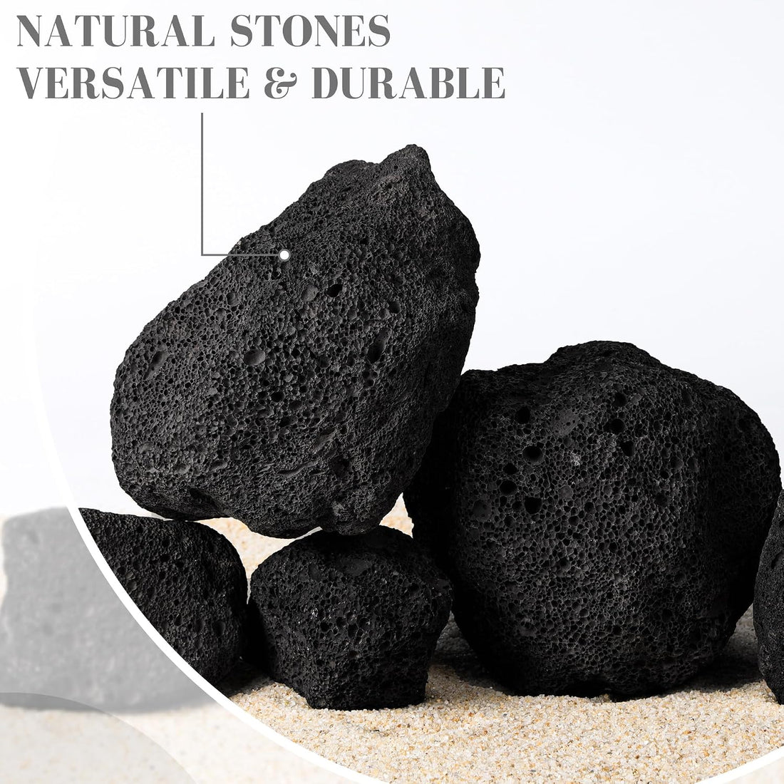 2.2-8.1 Inches Natural Black Lava Rock