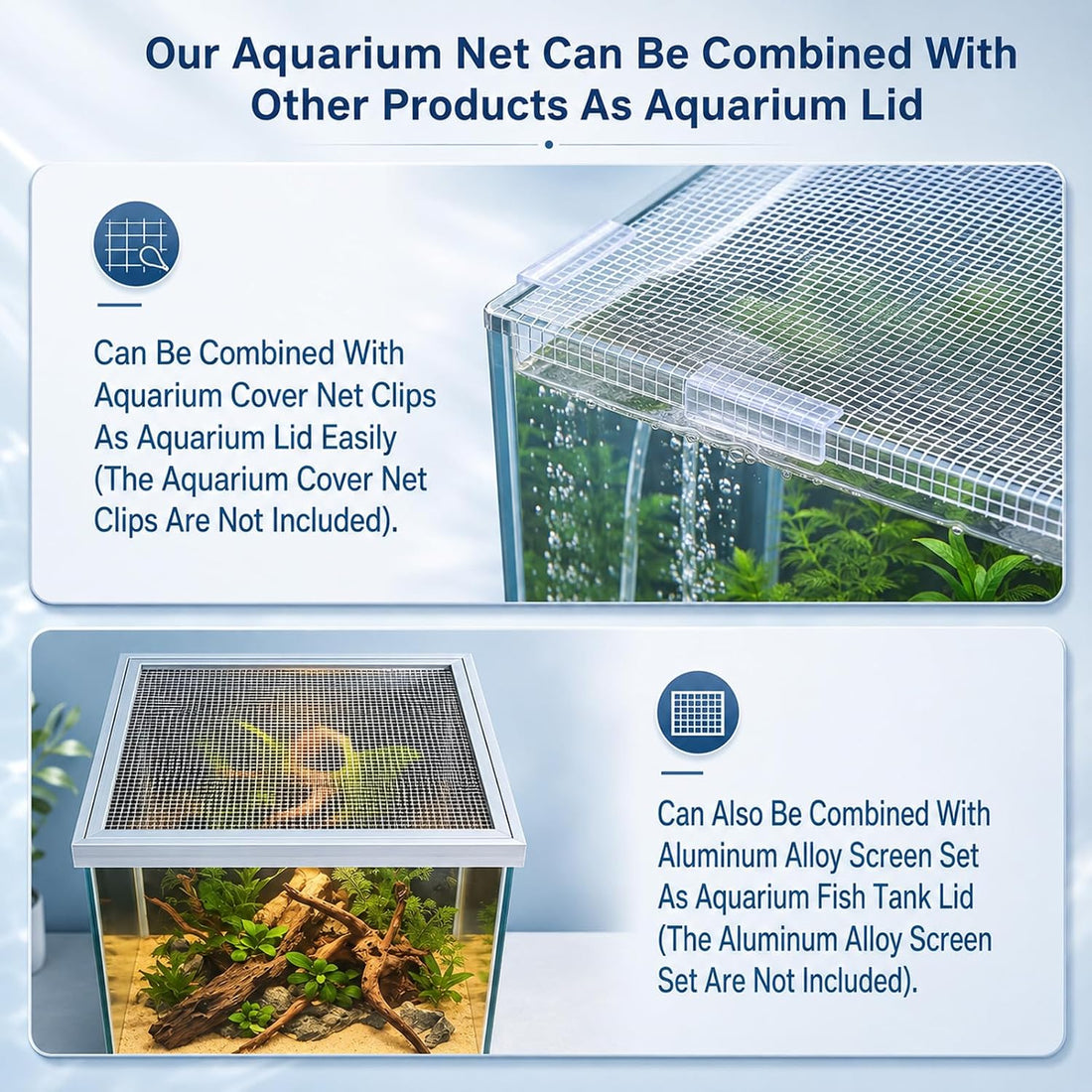 Fish Tank Mesh,3.9 X 4.9 Feet Clear Aquarium Mesh Netting Material