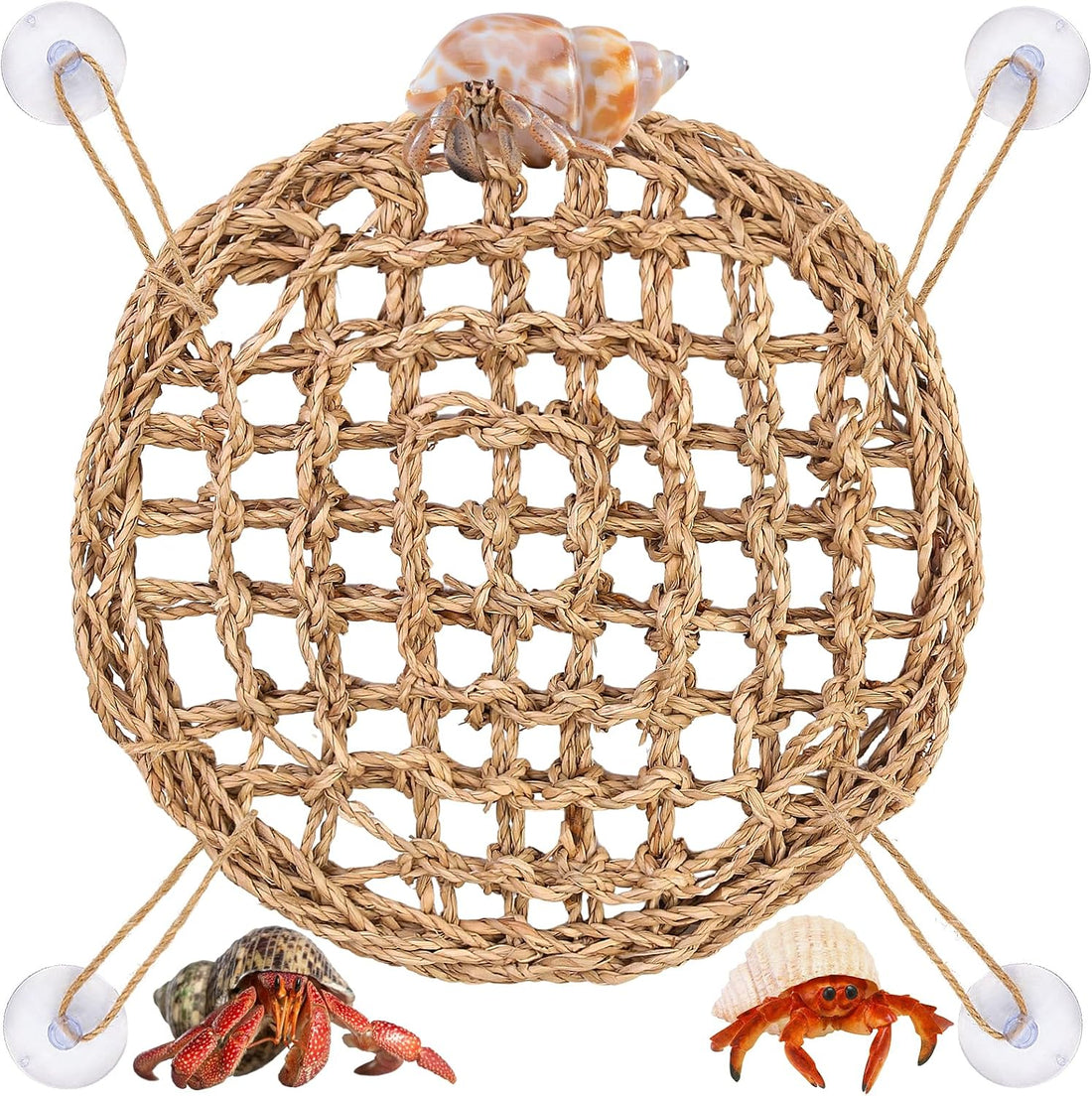 Hermit Crab Climbing Toys,Lizard Seagrass Mat,Hermit Crab Hammock