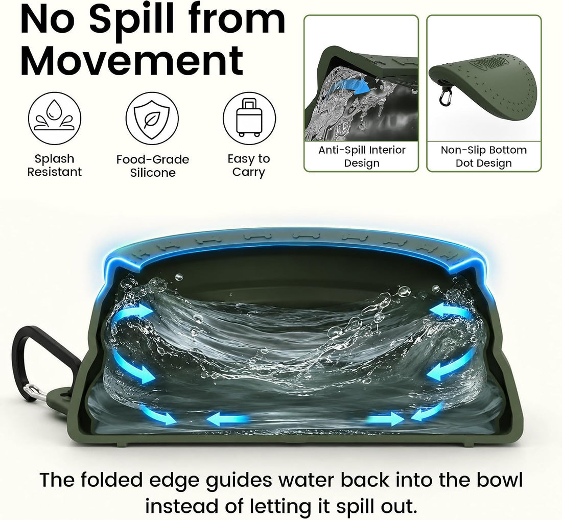 OHMO Spill Proof Collapsible Dog Water Bowl 24oz for Cars