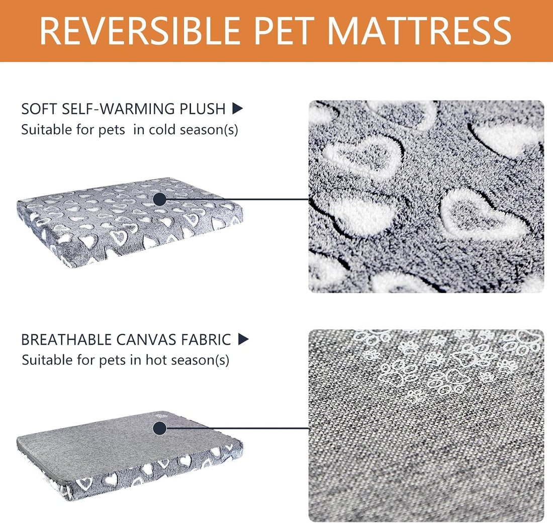 VANKEAN Reversible Cool and Warm Dog Bed Mat for Crates