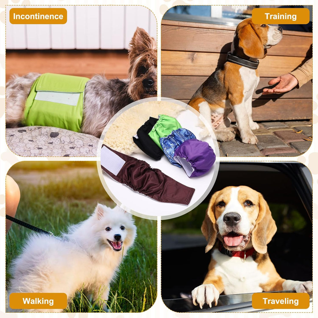 Belly Bands for Male Dogs,3Pcs