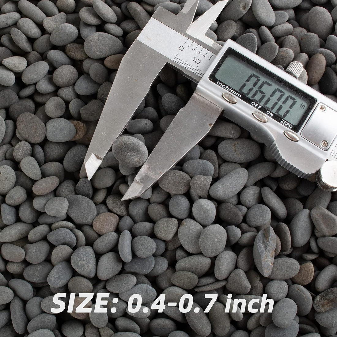 Black Rock, CJGQ 18lb River Rocks Pebbles for Plants Succulents