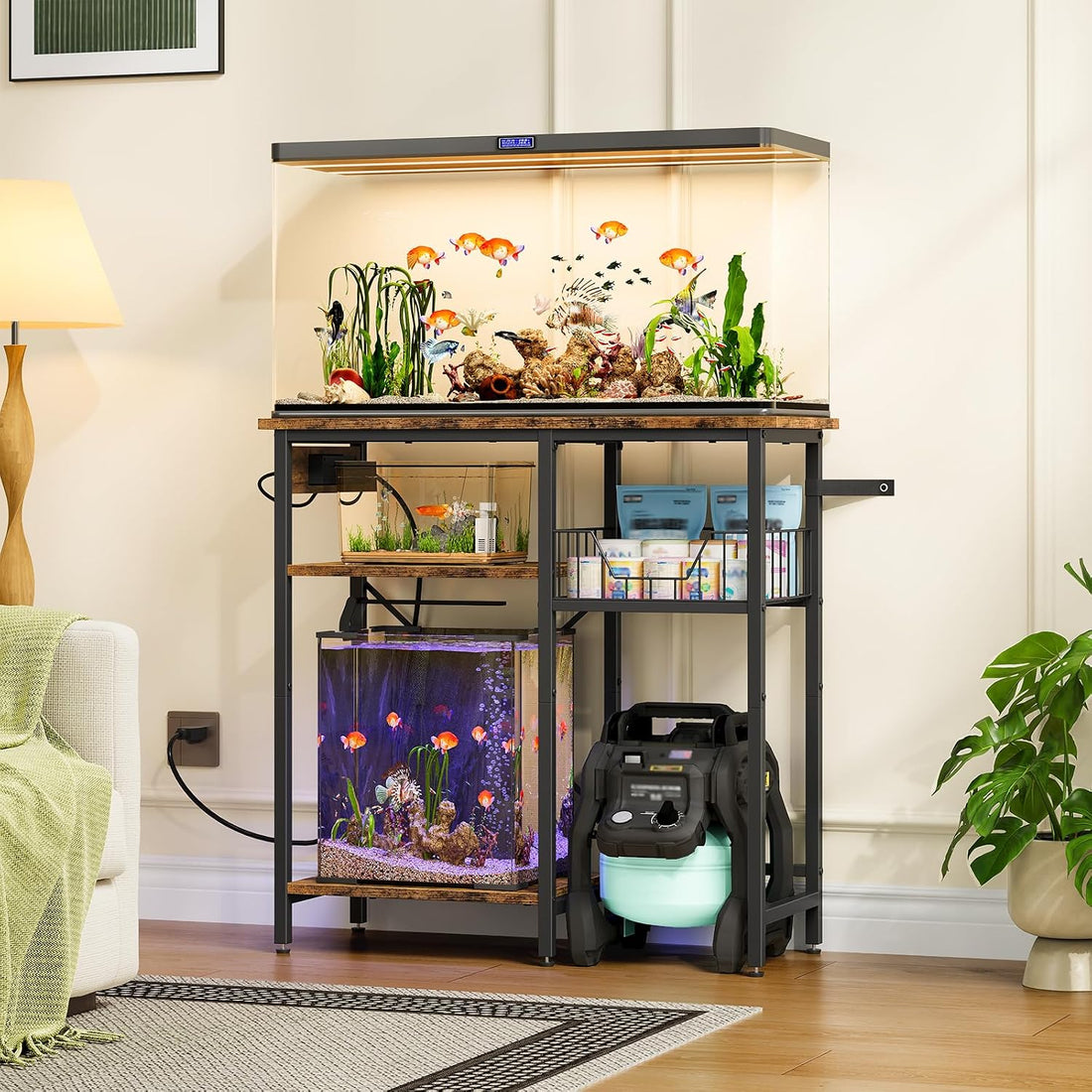 CHOEZON 10-20 Gallon Fish Tank Stand with Power Outlet