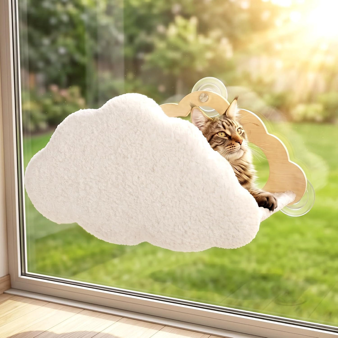 Cat Window Perch Moon Shape, Large Window Cat Bed Washable