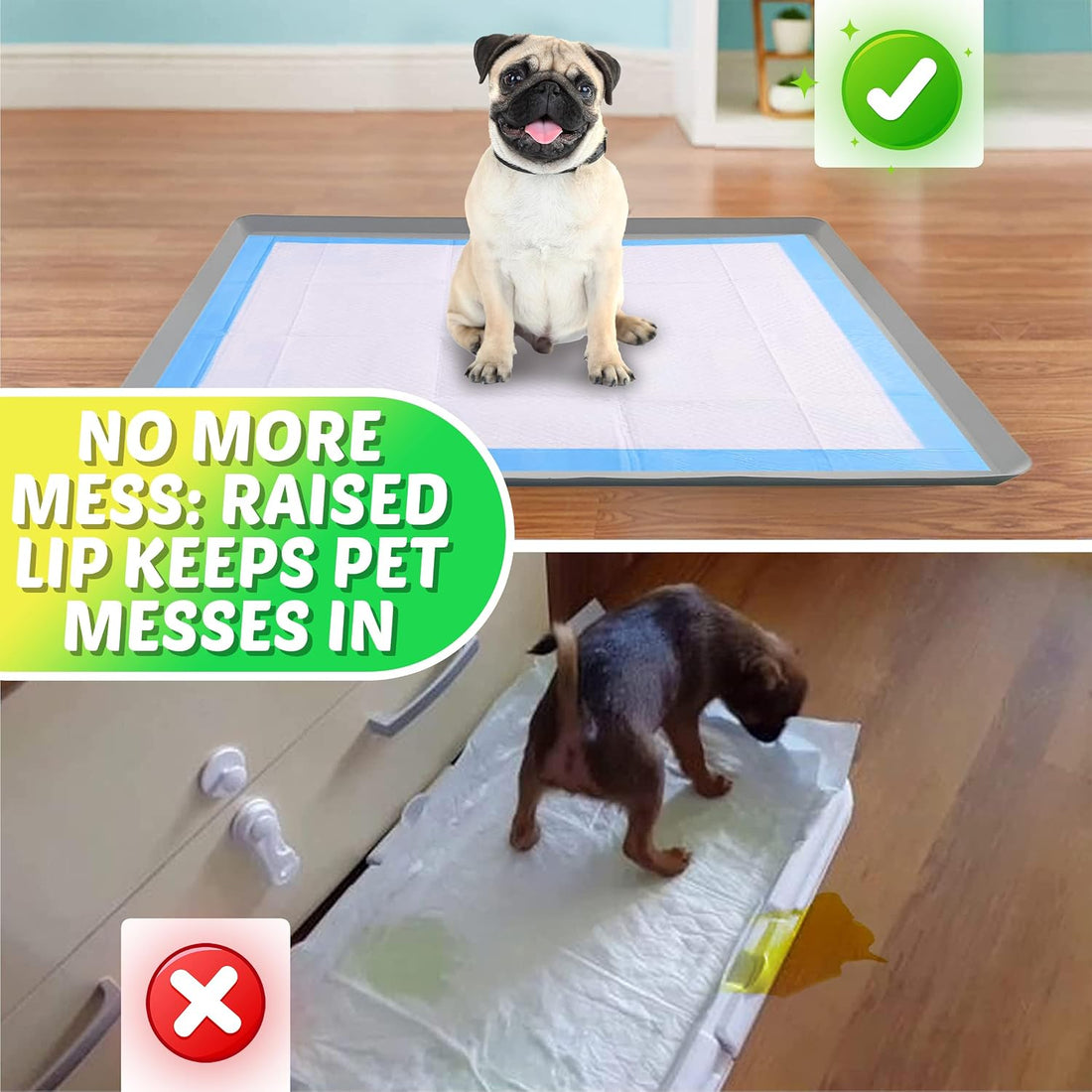 Reusable Silicone Dog Training Tray for Pee Pads