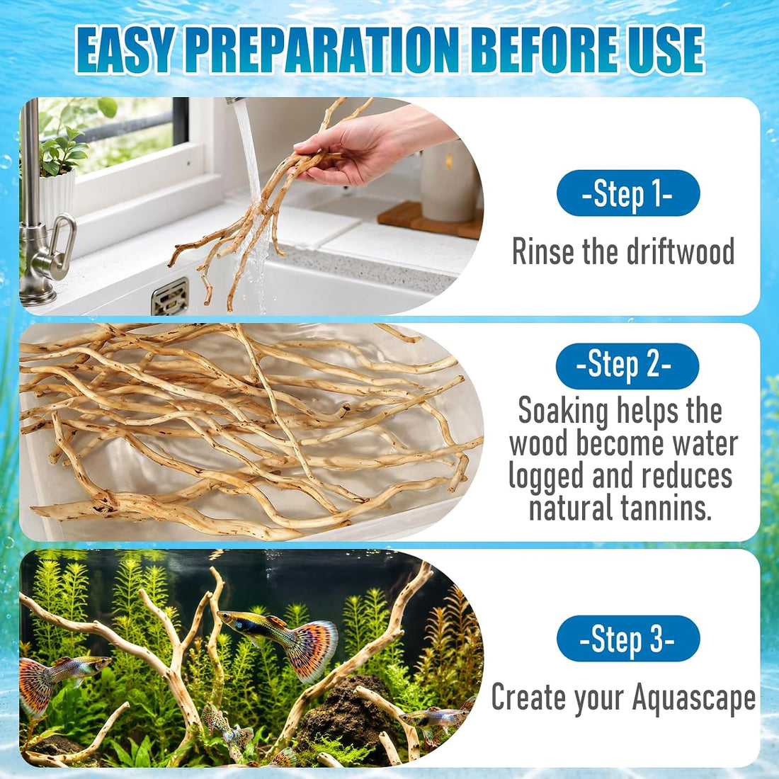 200g Natural Driftwood Root for Aquarium
