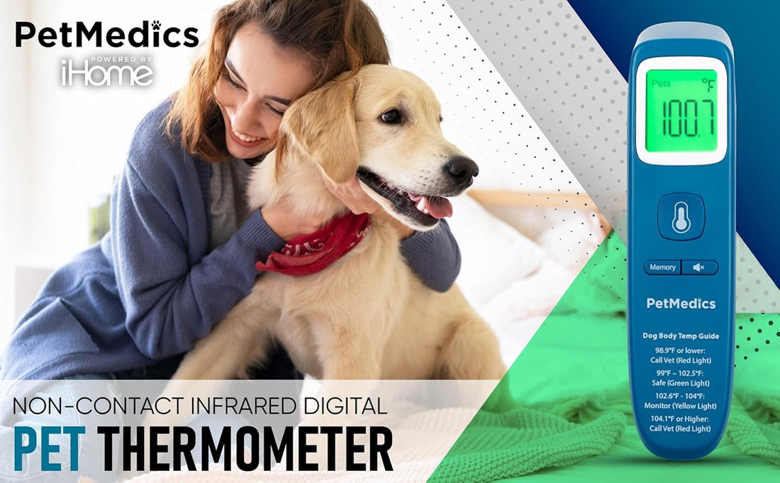 PetMedics by iHome Dog Thermometer for Pets Ear or Belly No Contact