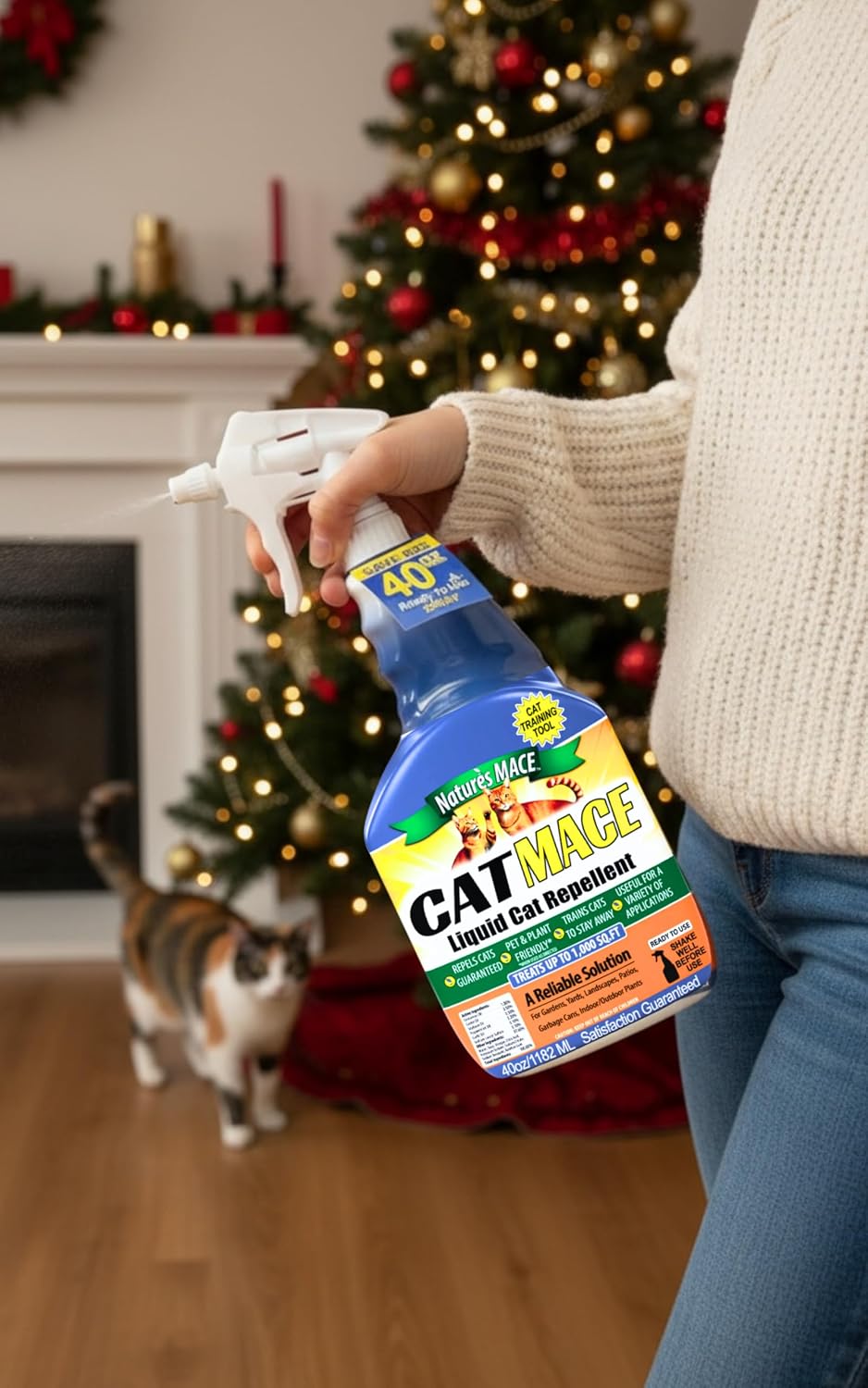 Nature's Mace Cat Repellent - 40 oz Ready-to-Use Deterrent Spray