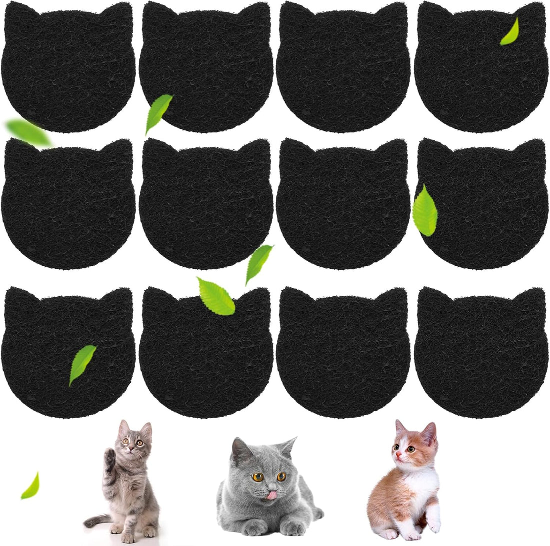 12-Pack Cat Litter Box Carbon Filters, Stick-On