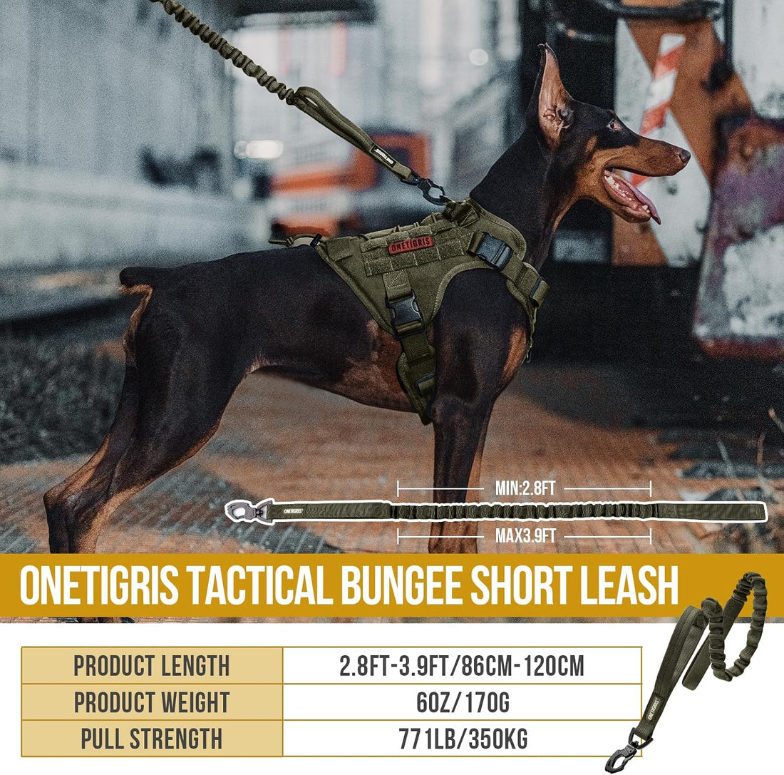 OneTigris Tactical Bungee Leash with 2 Handles Quick Release