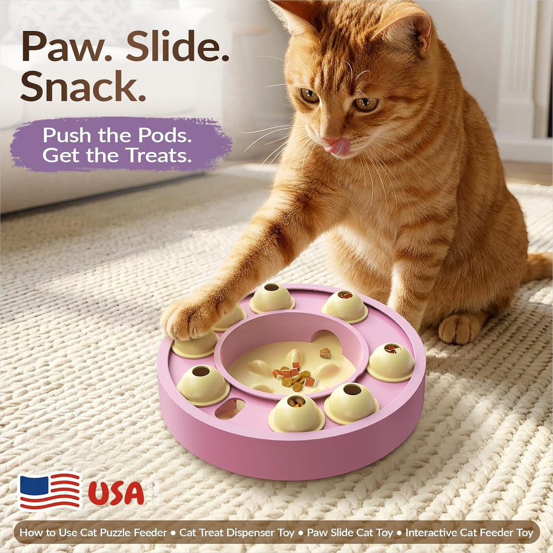 KADTC Cat Puzzle Toy for Cats Indoor, Slow Feeder Bowl for Fast Eaters