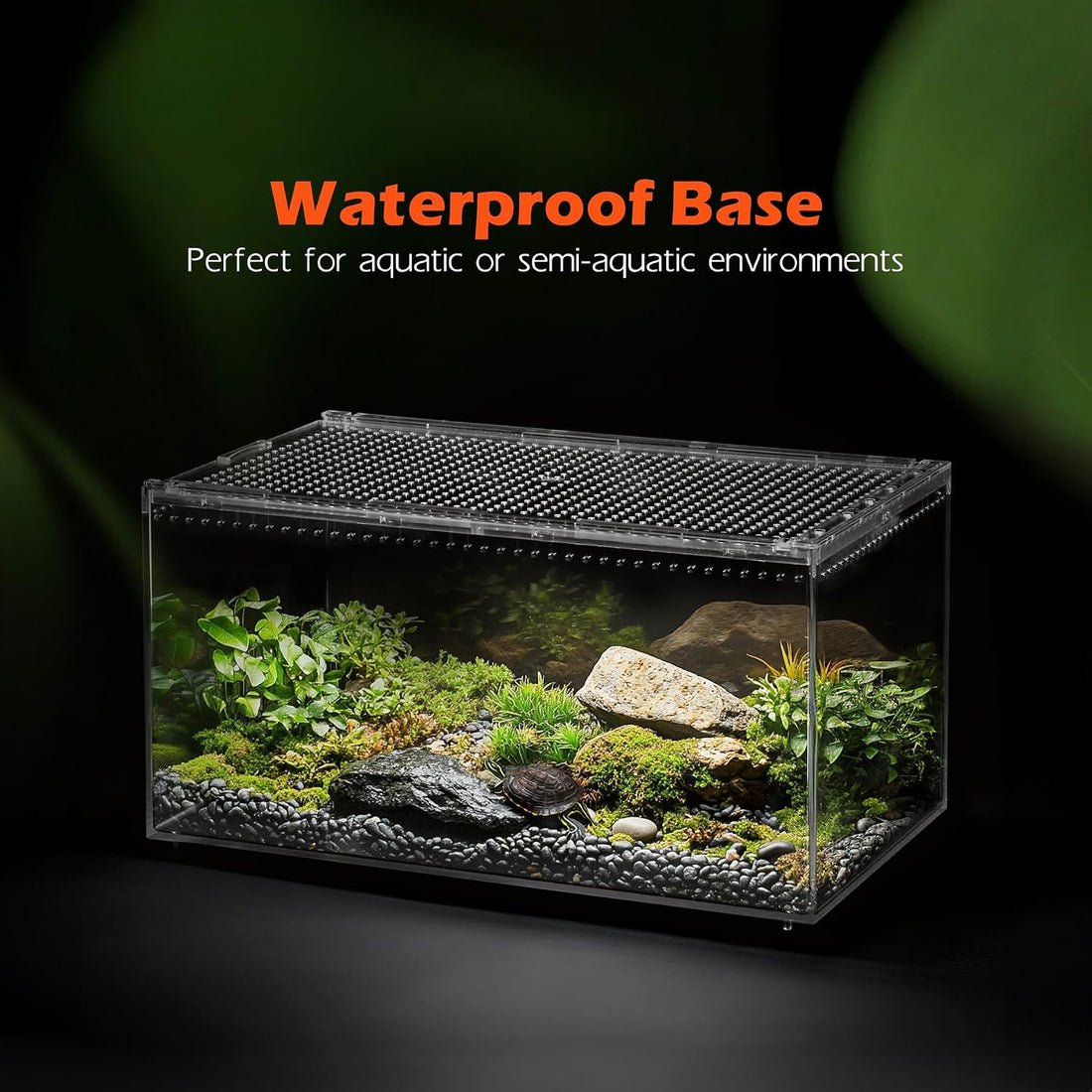 AZV Escape-Proof Tarantula Enclosure,2.37 Gallon Clear PC Reptile