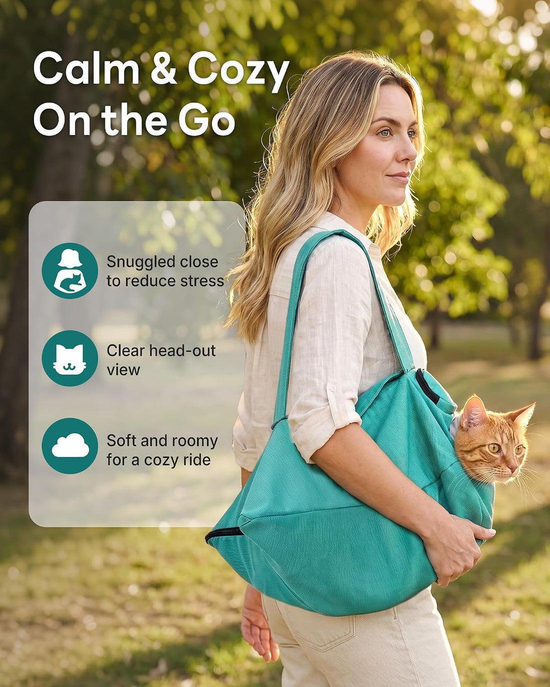 Cat Carrier Pouch, Soft Cat Grooming Restraint Bag for Vet Visits