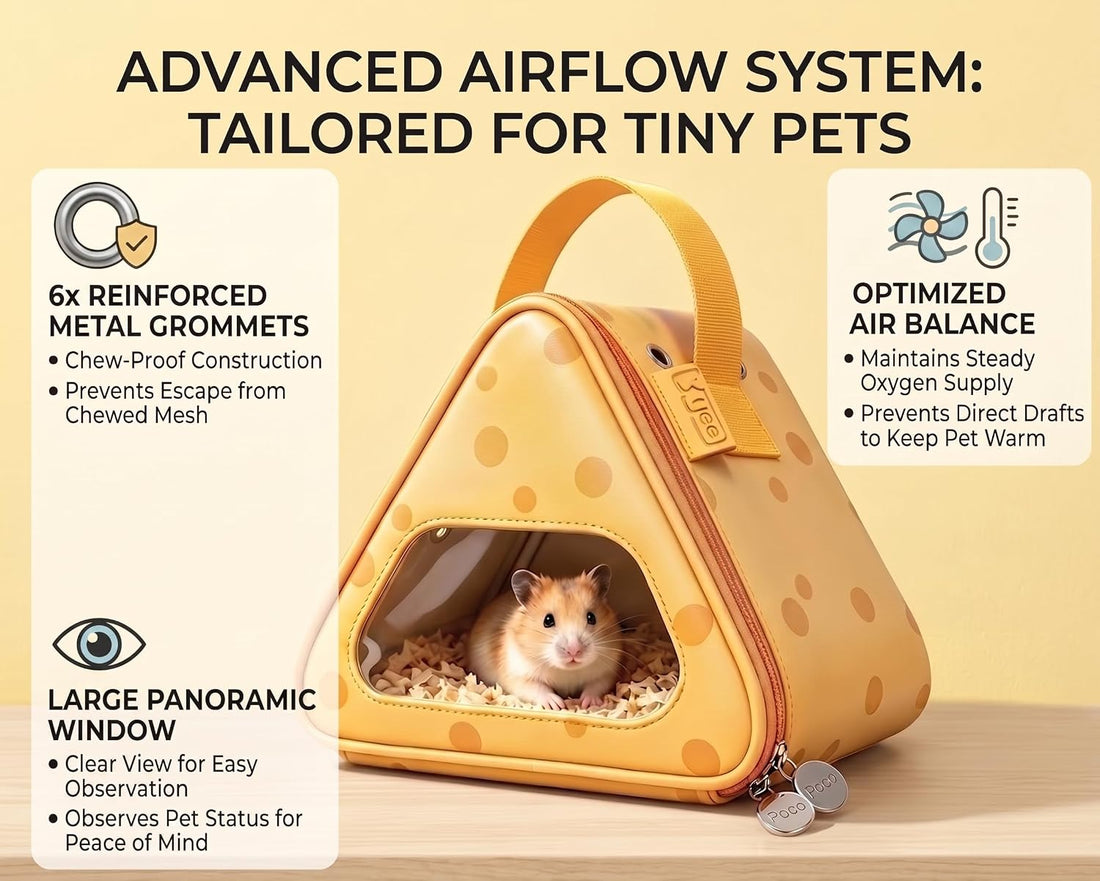Cheese‑Shaped Hamster Travel Bag, Small Animal Travel Carrier