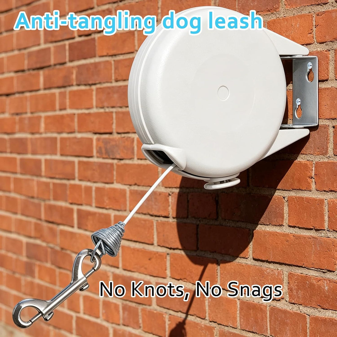 49FT Wall Mount Retractable Dog Tie Out Cable
