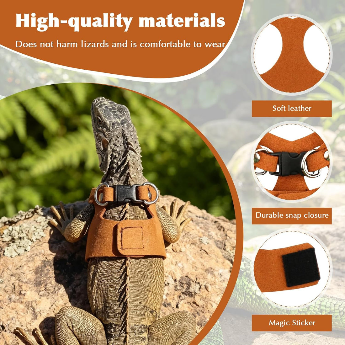 3PCS Bearded Dragon Harness and Leash Set