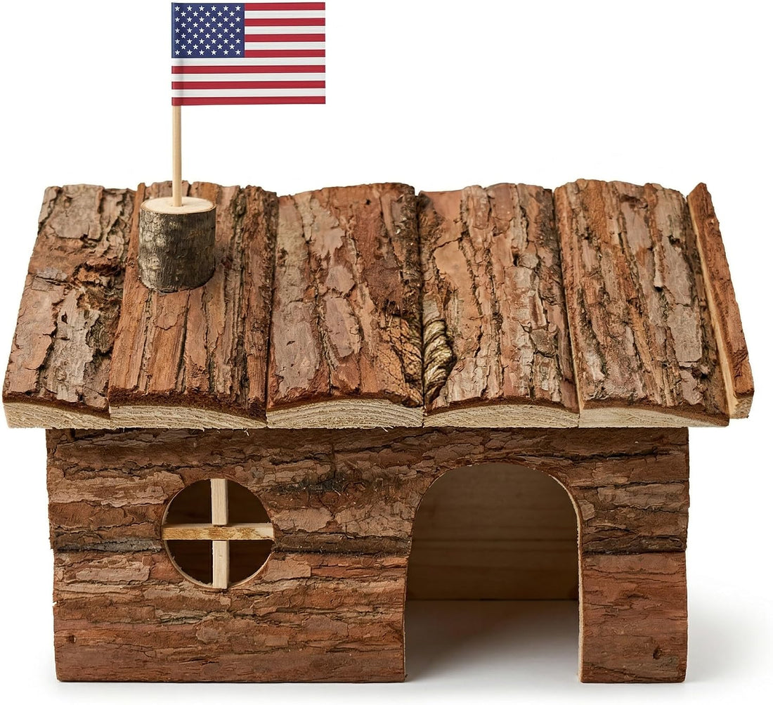 Wooden Hamster House Hideout