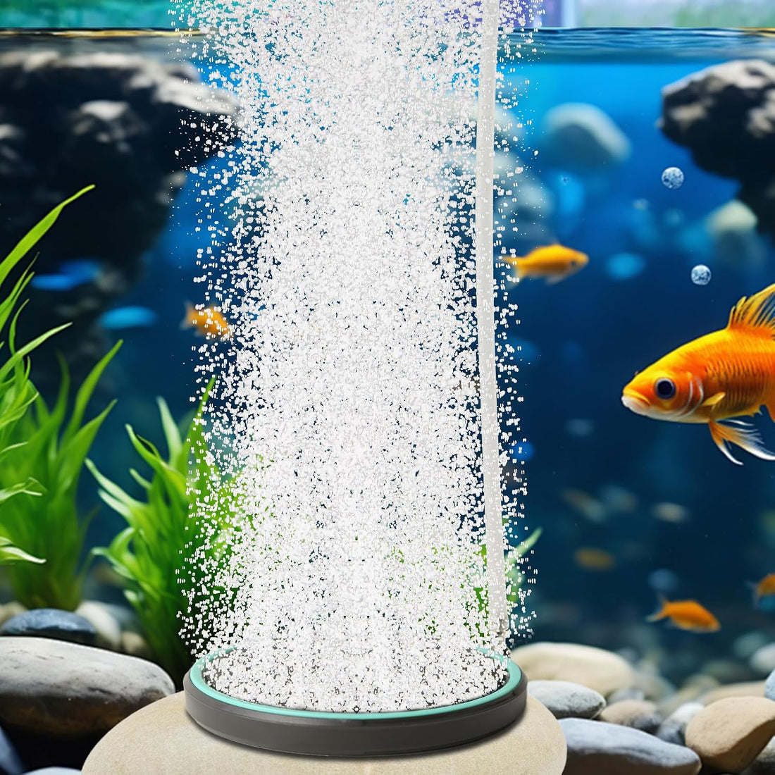 UPETTOOLS 2inch Nano Aquarium Air Stone, Quiet Bubble Diffuser