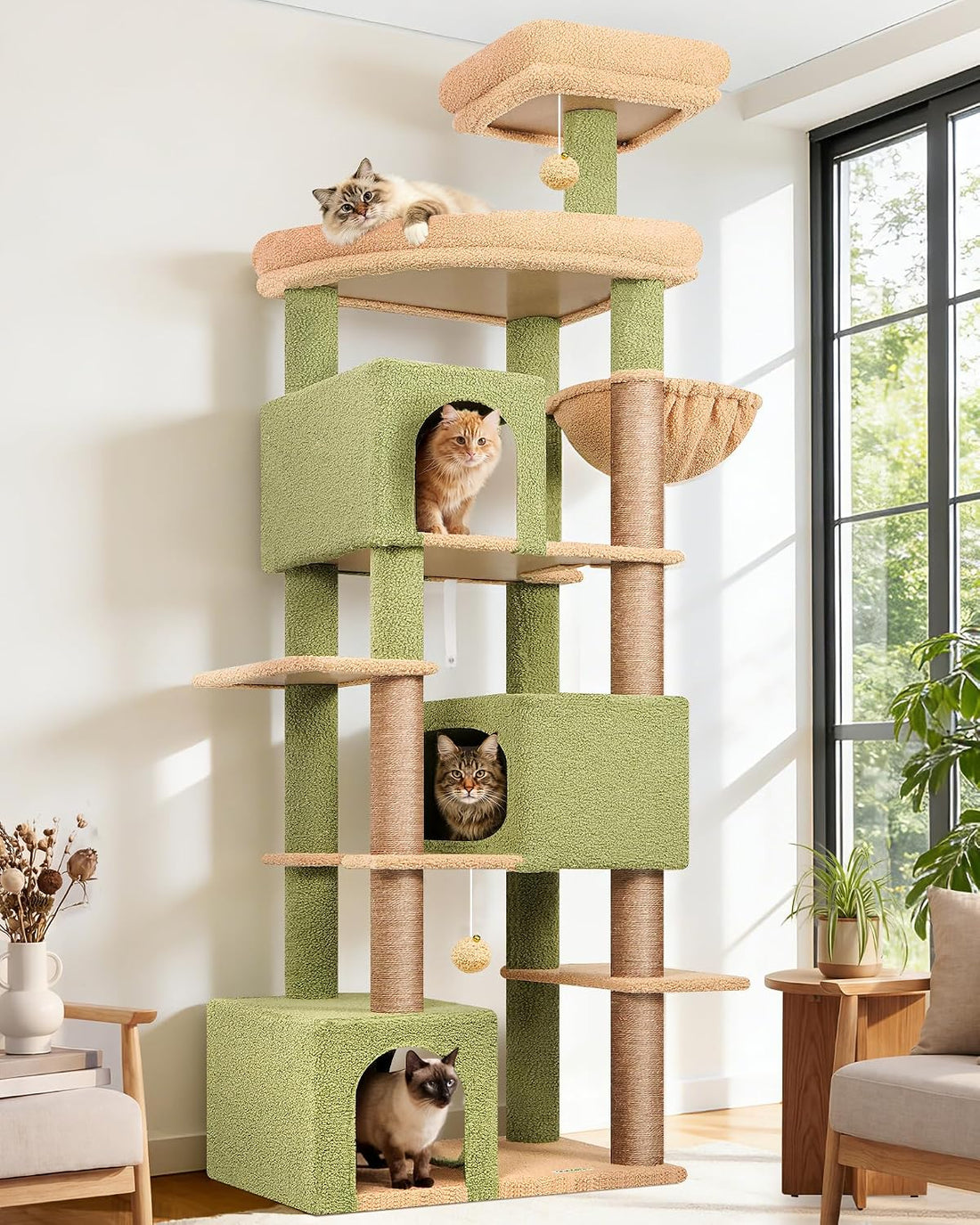 Globlazer Cactus Large Cat Tree for Large Cats, Tall Sturdy Cat Tower