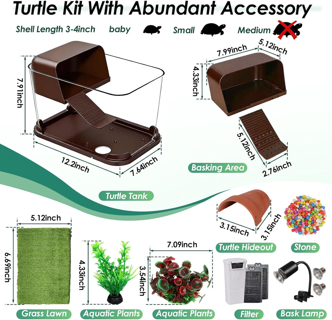 Turtle Tank Starter Kit,All-in-One Aquatic Turtle Aquarium Habitat
