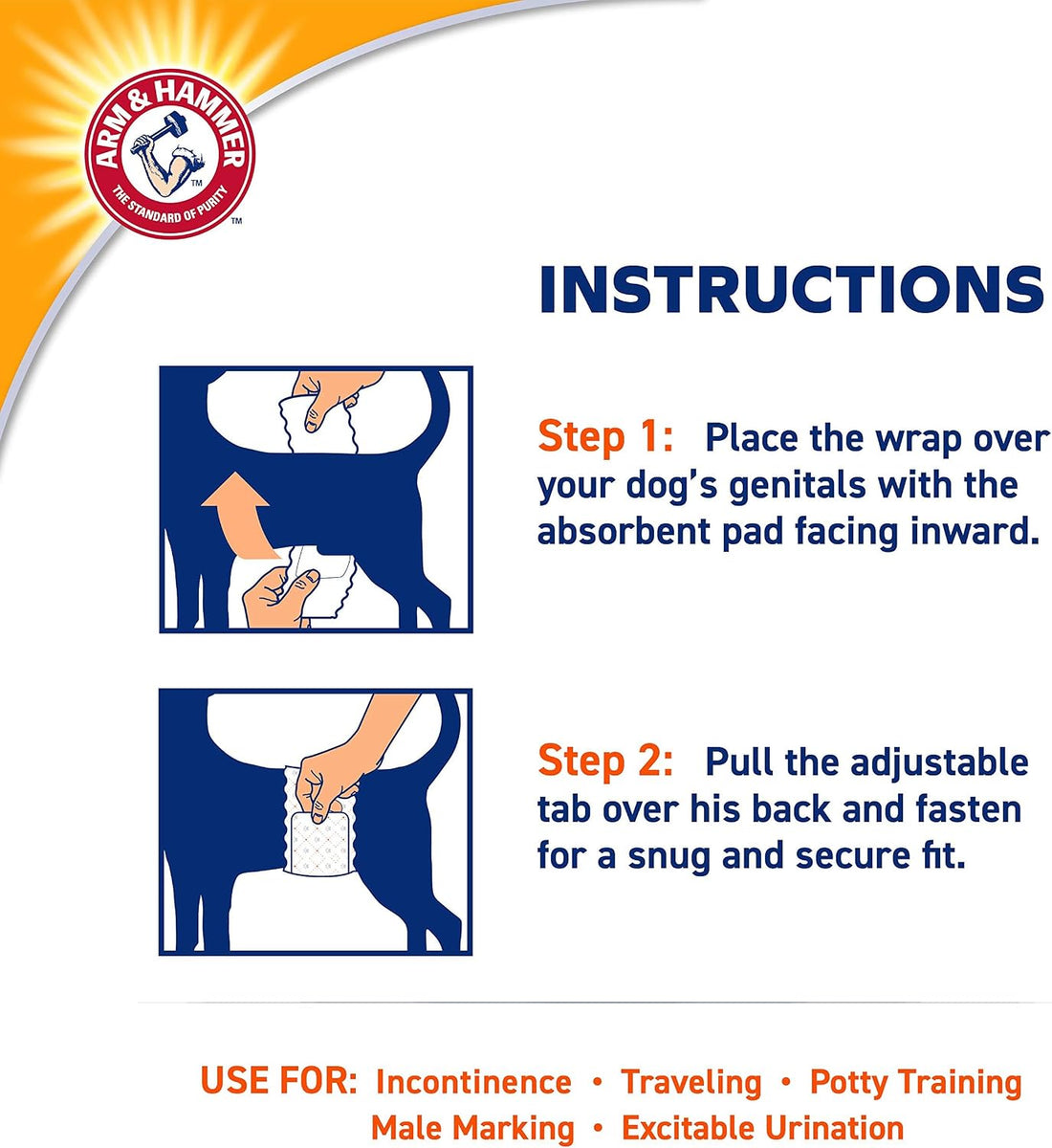 Arm & Hammer Small Male Dog Belly Band Wraps, 12 Count