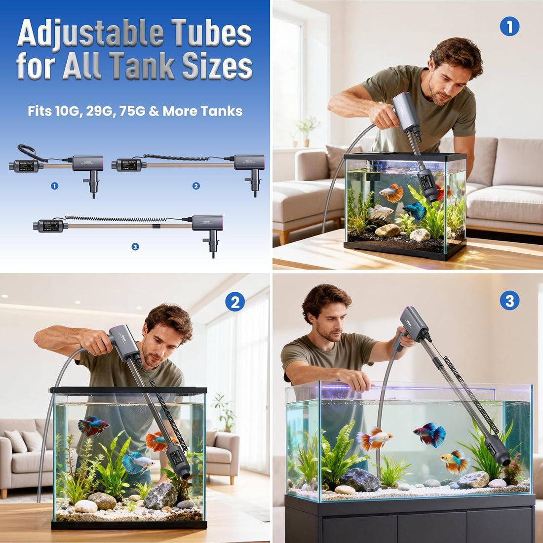 Cordless Aquarium Gravel Cleaner