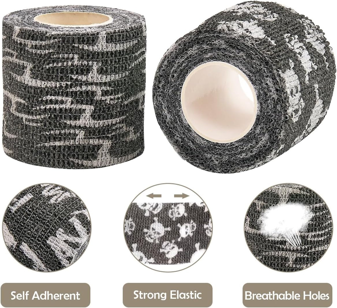 6 Rolls Self-Adhesive Bandage Wrap Grip Tape Wrap Cover Tattoo