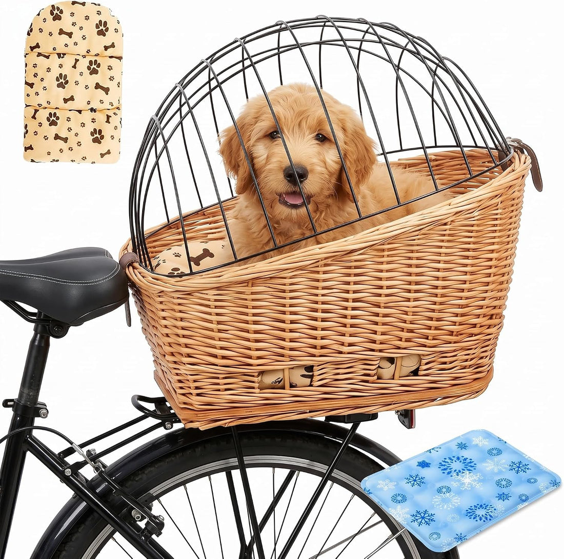 Dog Carrier for Bike Rear Rack Mount Small Pets 20 lbs