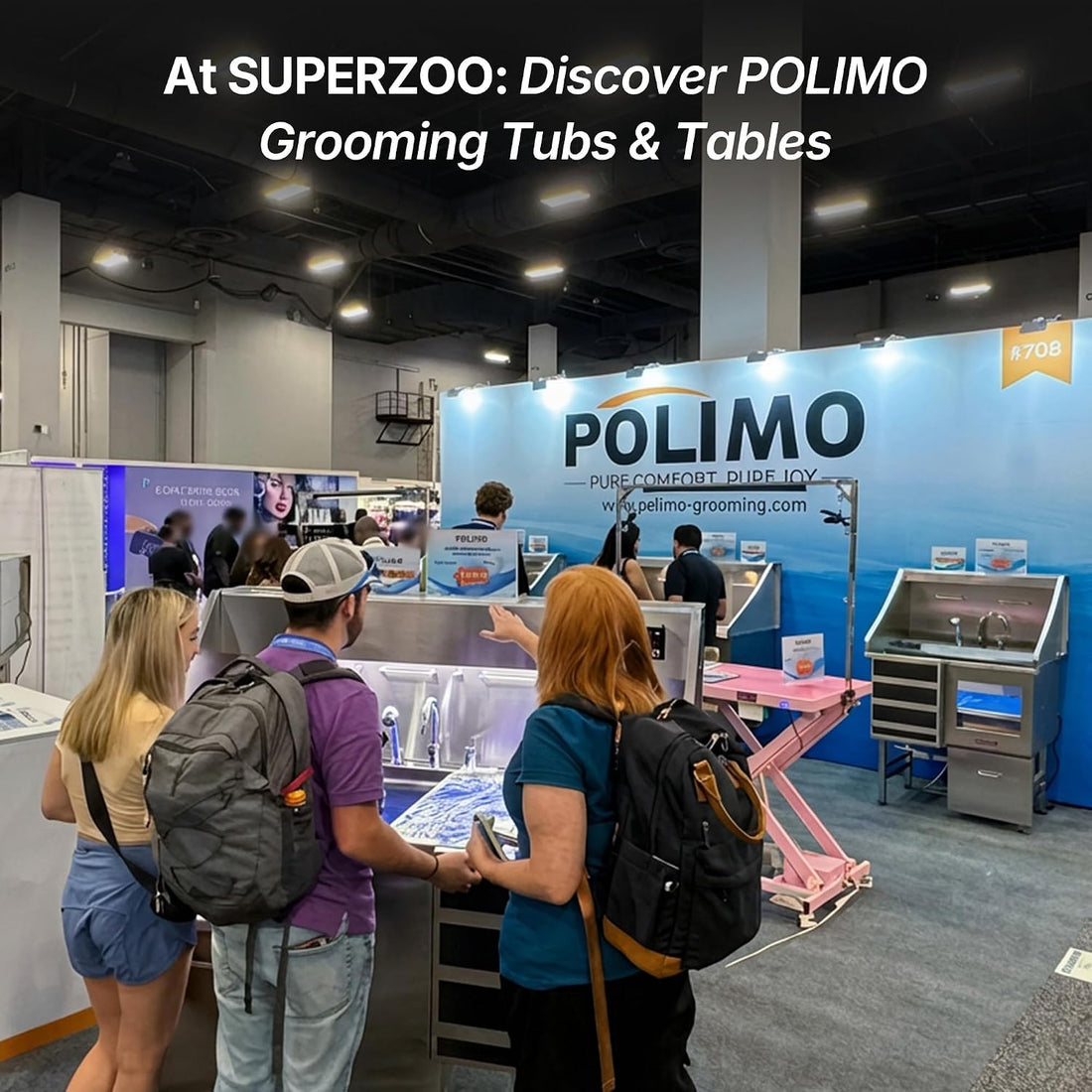 POLIMO Dog Washing Station with Built-in Pet Dryer and LED Display 50"