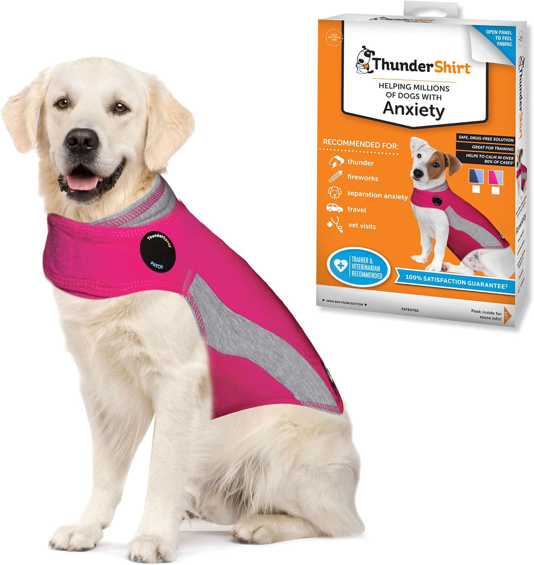 ThunderShirt for Dogs Calming Anxiety Vest, XX Large, Blue Polo