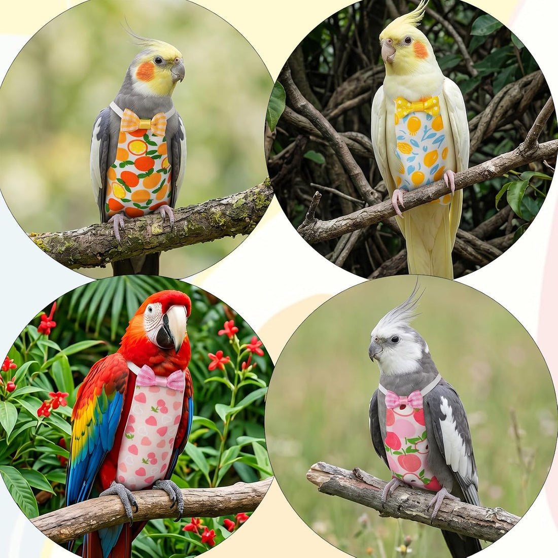 4PCS Bird Diaper Reusable