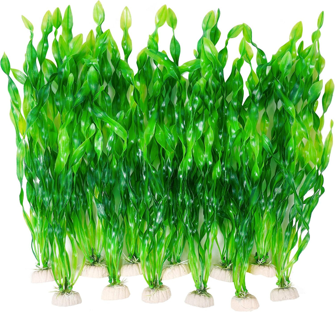 Ameliade 12 PCS Aquarium Artificial Soft Plastic Seaweed Plants Decor