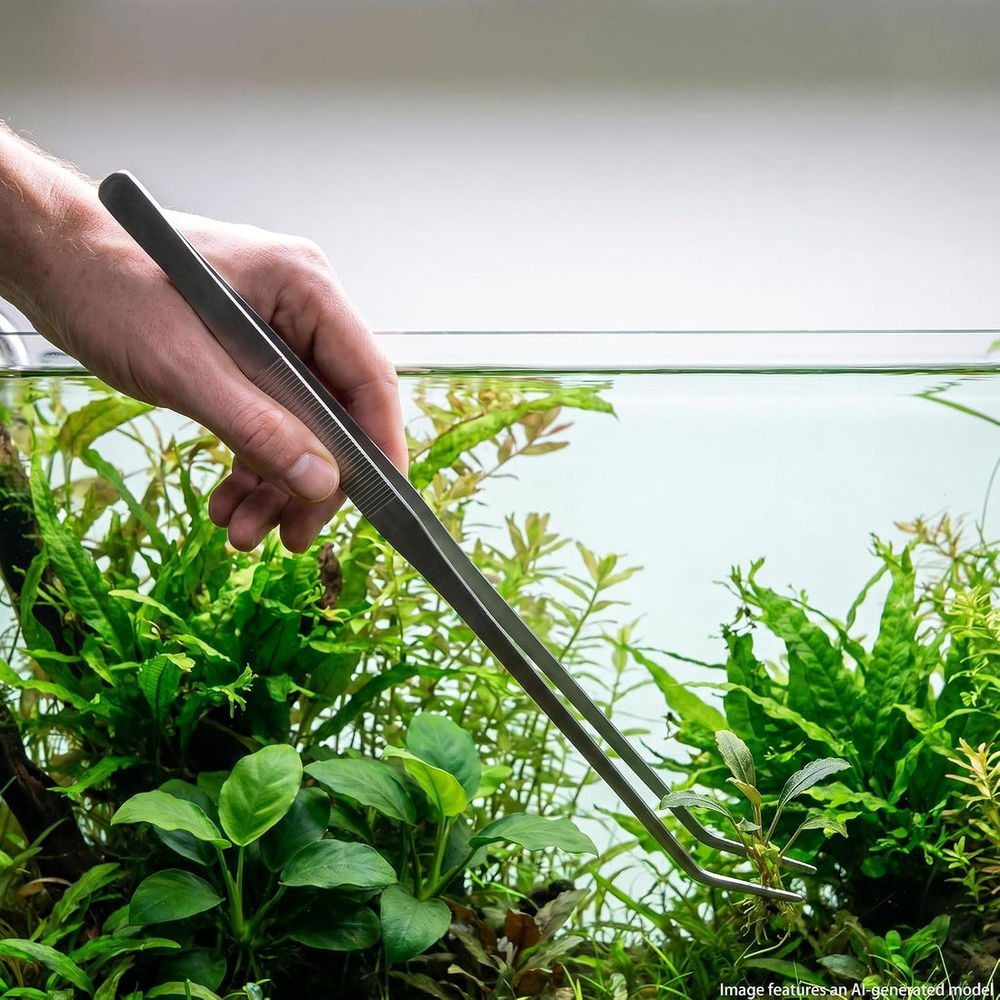18.5 Inch Extra Long Aquarium Tweezers, 1 Pc, Stainless Stee (Curved))