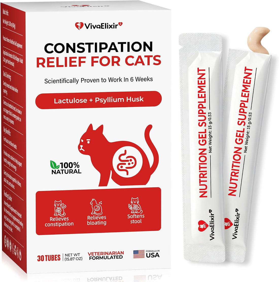 Cat Constipation Stool Softener, Natural and Gentle Formula