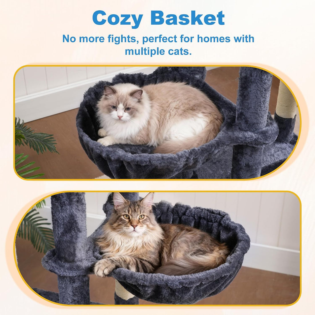 Hey-brother Cat Tree Tower with Large Platform, Spacious Condo