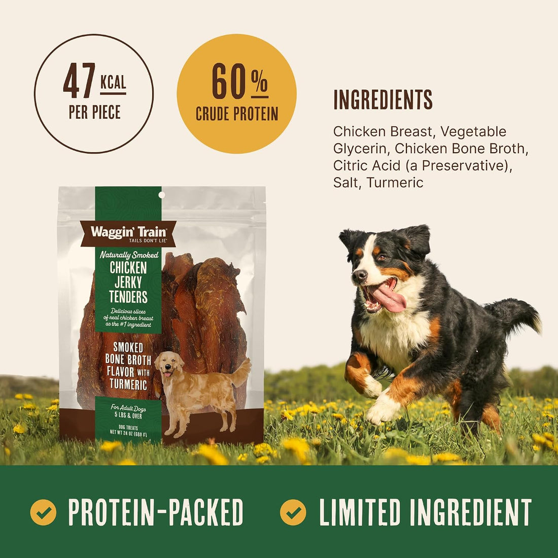 Waggin' Train Smoked Chicken Jerky Tenders for Dogs with Turmeric
