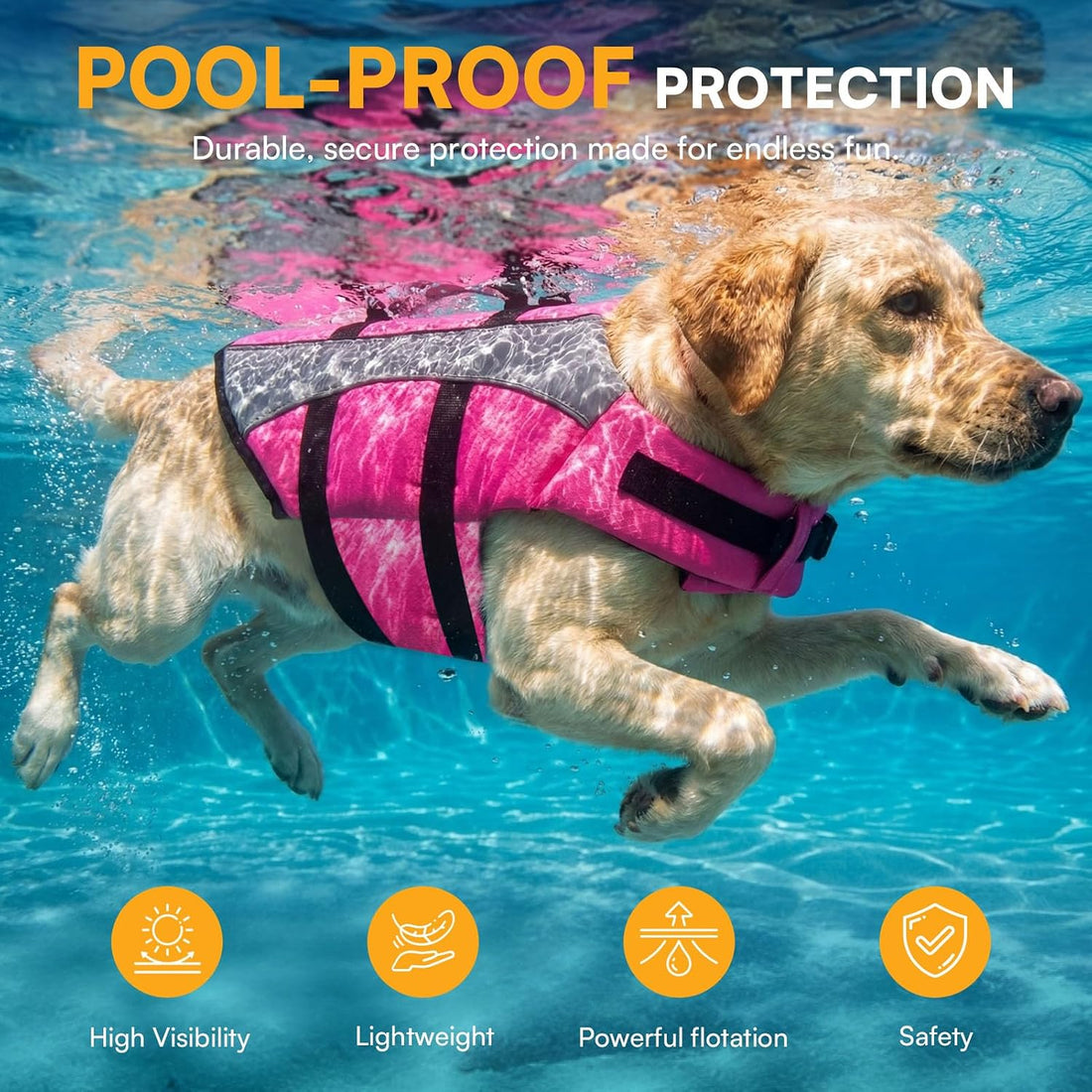 Queenmore Dachshund Life Jacket, Reflective Small Dog Swim Vest