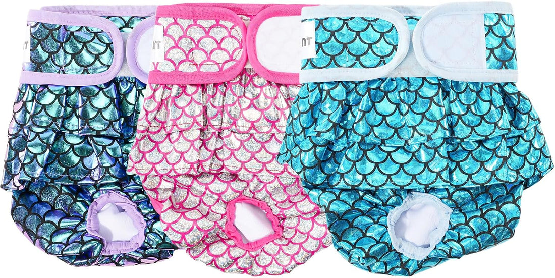 Avont 3 Pack Reusable Dog Diapers Female-Strawberry/Orange/Cherry