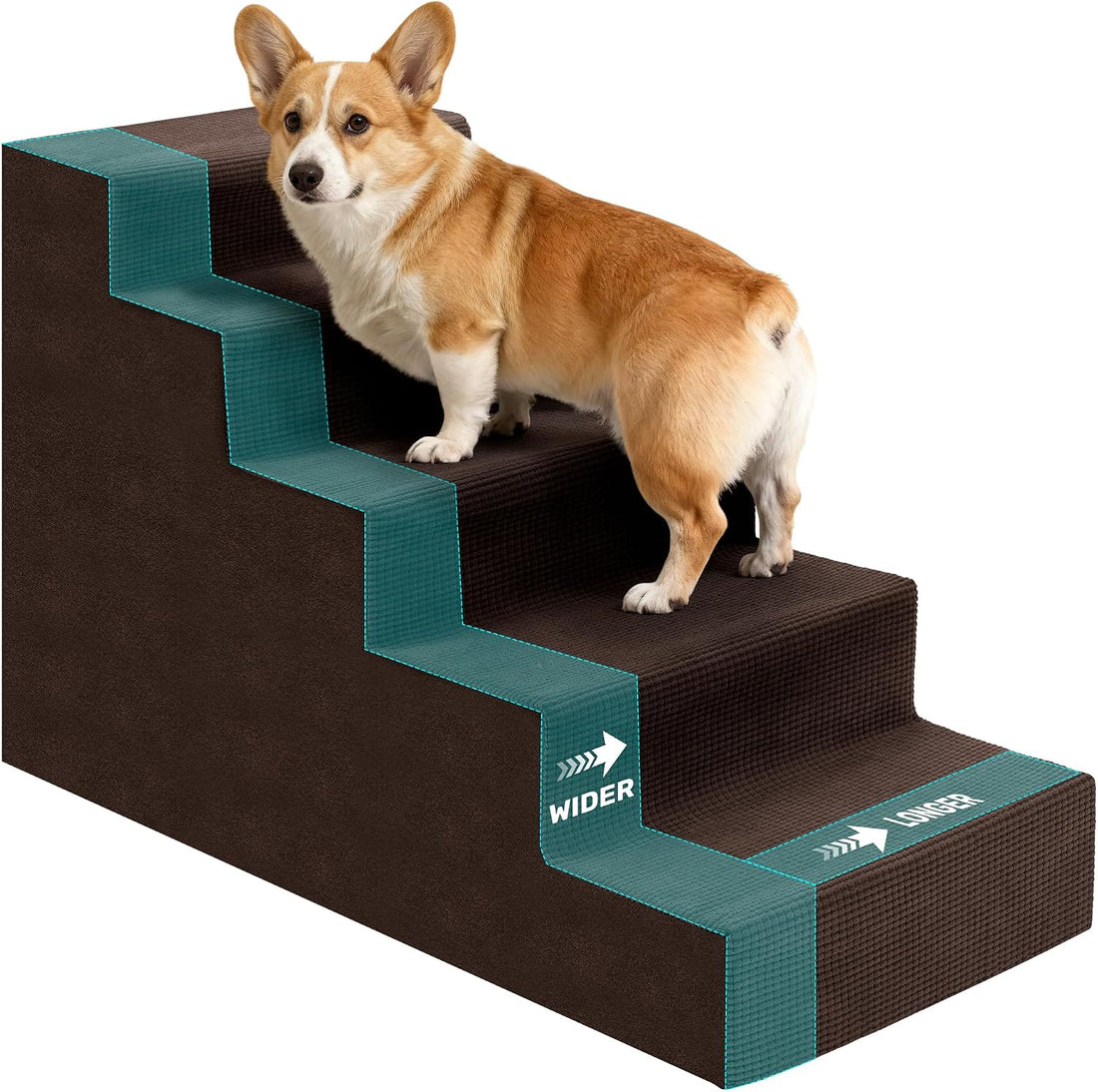 Dog Steps for Bed, 18" H Dog Stairs for Small Dogs
