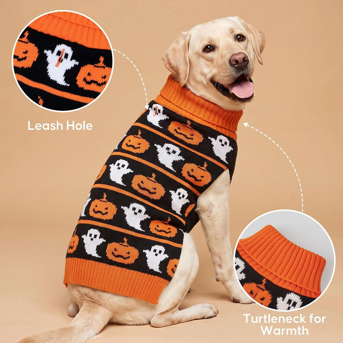 KYEESE Dog Halloween Sweater for Large Dogs Knit Pet Outfit
