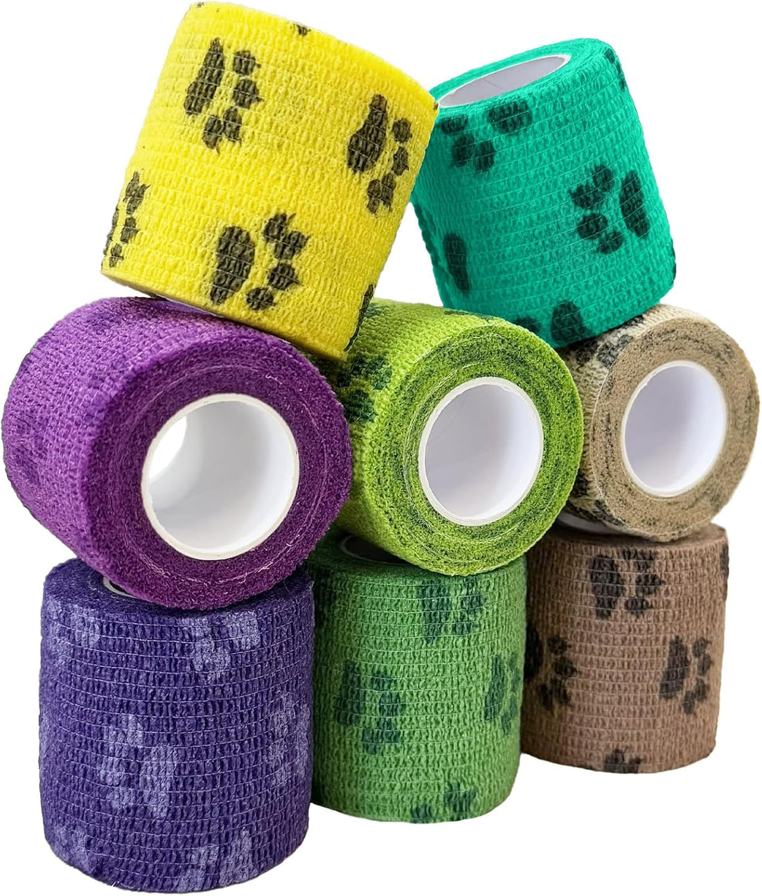 Self Adhesive Bandage Vet Wrap, 8 Rolls for Dog Cat Horse First Aid