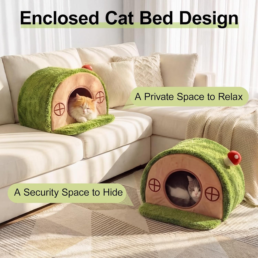 Mellownido Cat House for Indoor Cats - Cute Cat Bed Cave