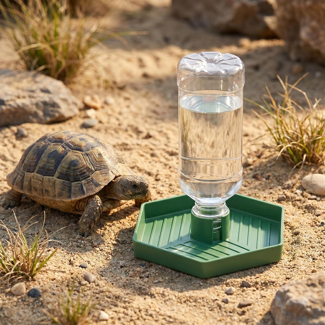 Reptile Water Dispenser, Tortoise Water Dish Bearded Dragon Water-Bowl