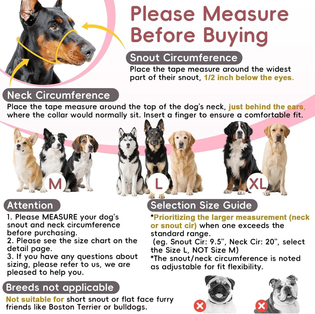 BARKLESS Soft Dog Head Collar for Large Medium Dog