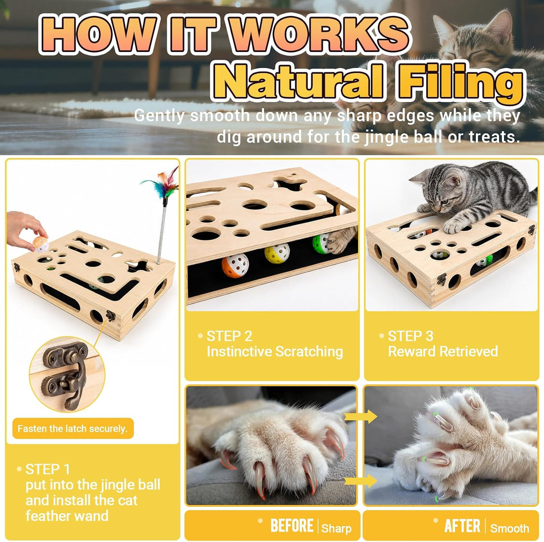 Cat Scratch Puzzle Enrichment Box