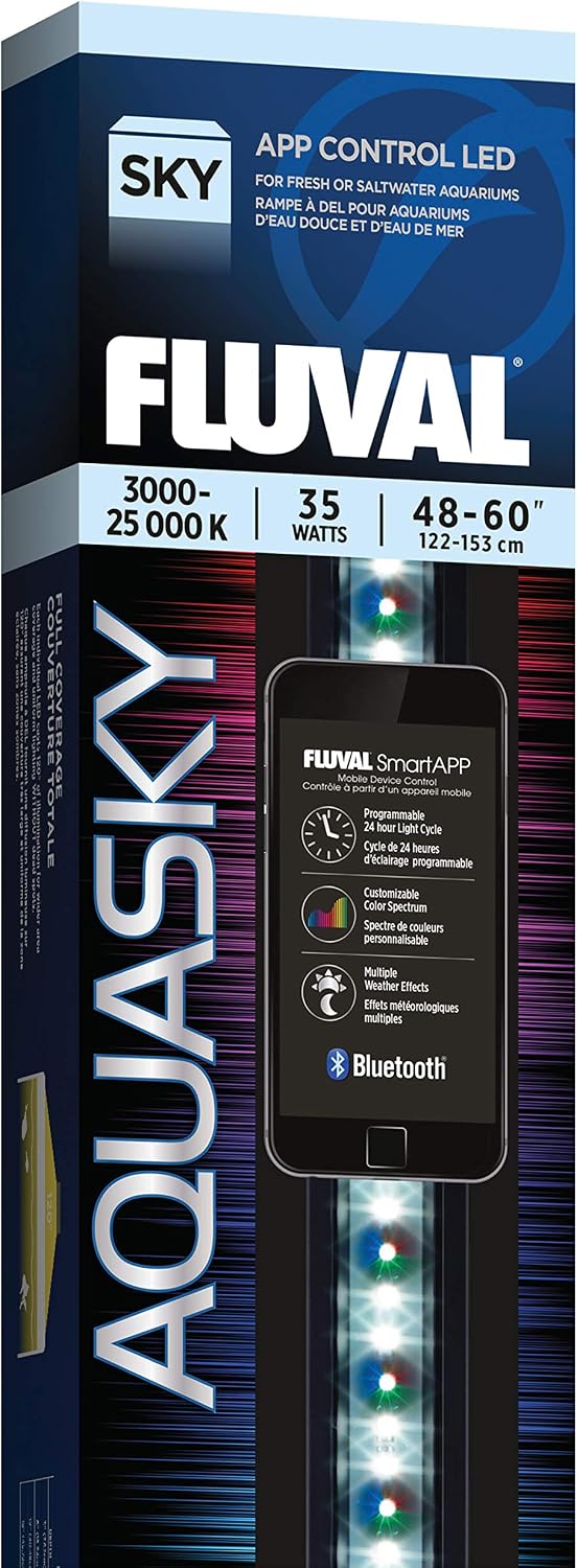 Fluval Aquasky 2.0 Bluetooth LED Aquarium Light – 35W, 48–60"